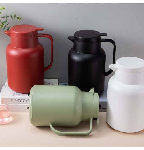 Plastic flasks 1L 1.5L tea coffee thermos arabic thermoflask baby water termos inner glass insulated vacuum flask