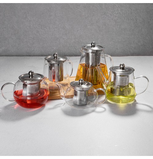 Wholesale Heat resistant Handmade Borosilicate glass teapot with infuser