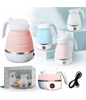 CHRT Portable Teapot Water Heater 0.6L 600W 110/220V Foldable Electric Kettle For Travel Home Tea Pot Water Kettle Silica Gel