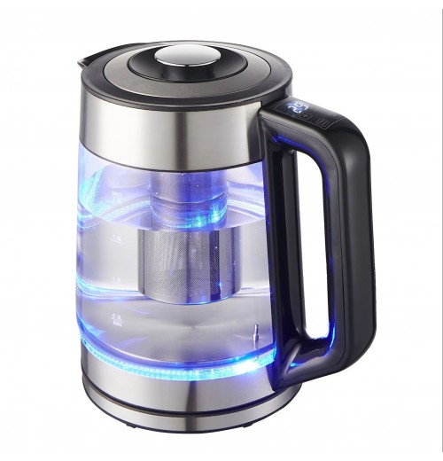 2.0 Liter Intelligent Digital Display Electric Kettle High Borosilicate Glass Touch Insulation Fast Boiling Colorful