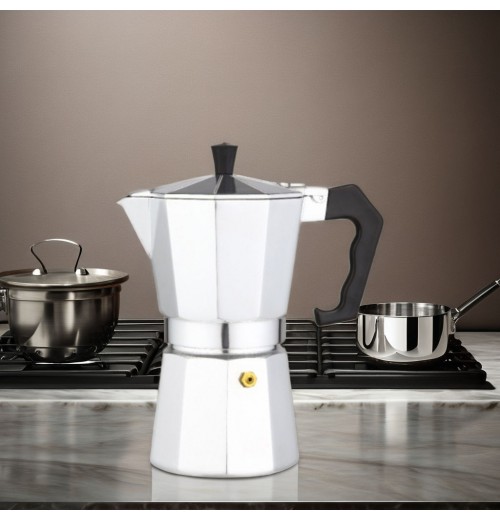 0.5-12cups Aluminum Moka Pot Safe Easy-to-Clean Business Feature Traveling Camping Easy Carry Coffee Maker