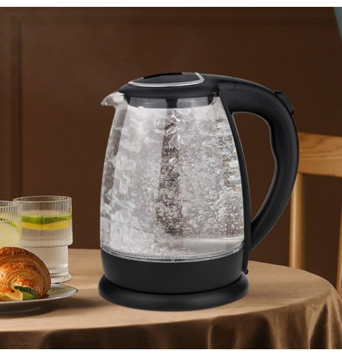 Household 1.8L Glass Electric Hot Water Kettle Boiled Water Kettle With Blue Led Indicative Light