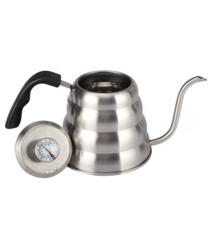 Gooseneck Spout Hand drip stainless steel pour over coffee kettle with thermometer