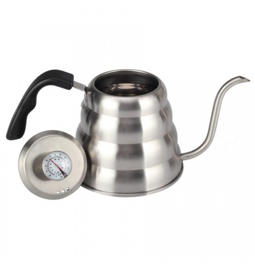 Gooseneck Spout Hand drip stainless steel pour over coffee kettle with thermometer