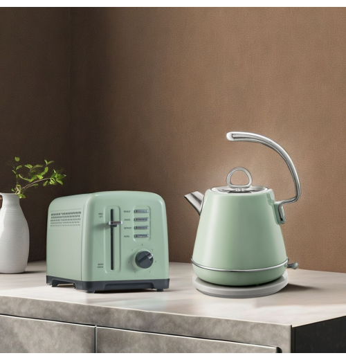 High Quality 1.2L Electric Kettle Toaster Set Fast Heating Automatic Function Cordless Durable Stainless Steel Colorful Home