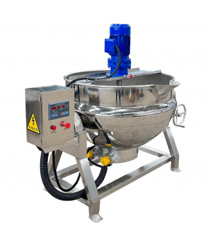 Anniversary Sale 5% Off! 100L Stainless Steel industrial jacketed kettle with agitator sanitary porridge boiler jacketed kettle